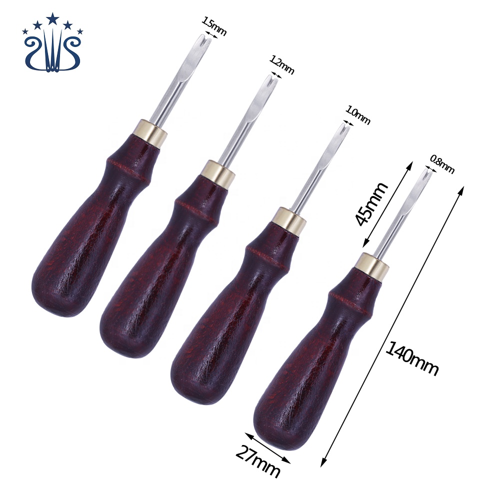 Wooden Handle Leather DIY Craft Hand Made Tools Leather Edge Beveler Tool