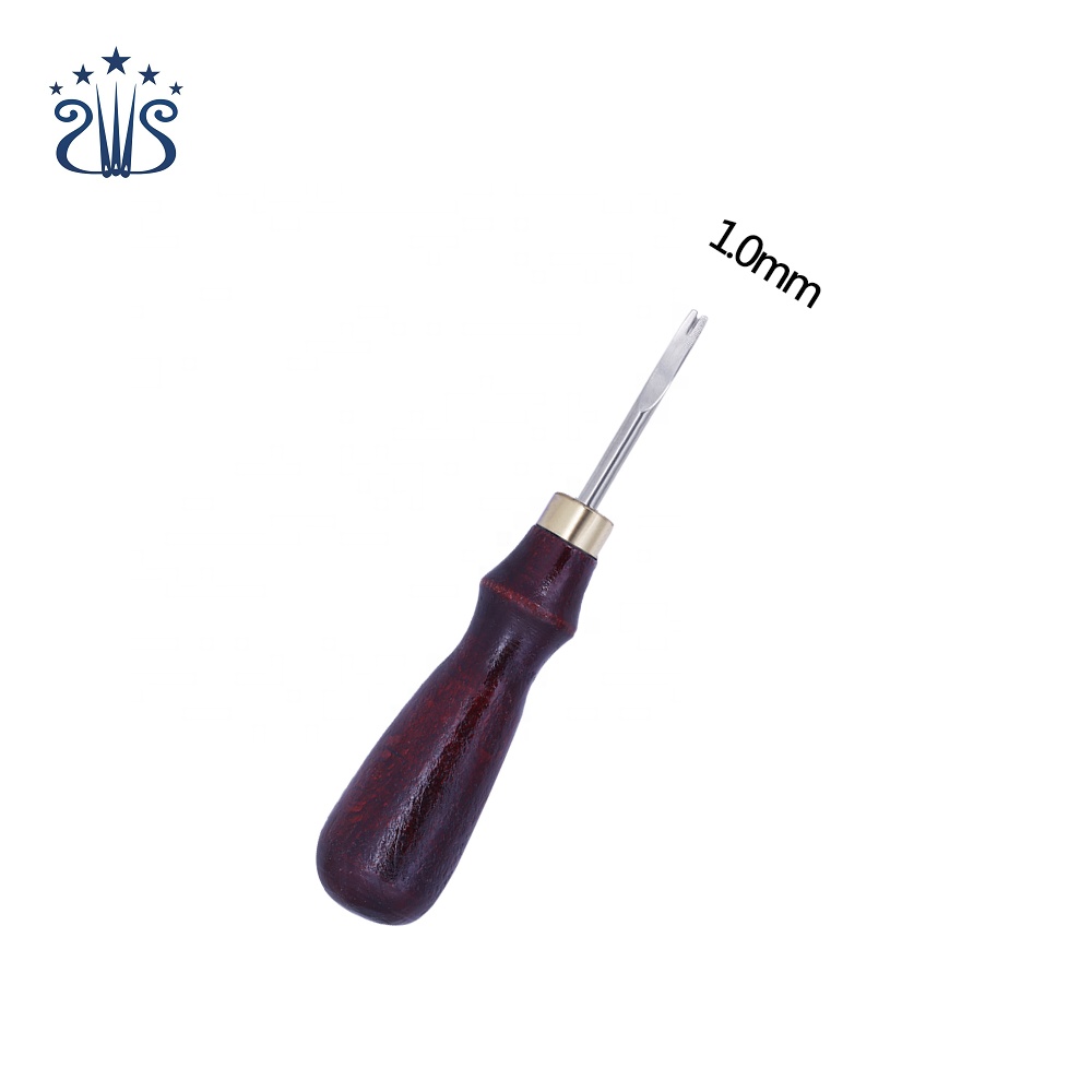 Wooden Handle Leather DIY Craft Hand Made Tools Leather Edge Beveler Tool