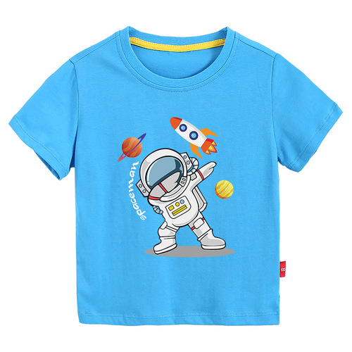 New Arrival  Printed Kids Round Neck T-Shirts Short Sleeve 100% Cotton Toddler Boys T-Shirts