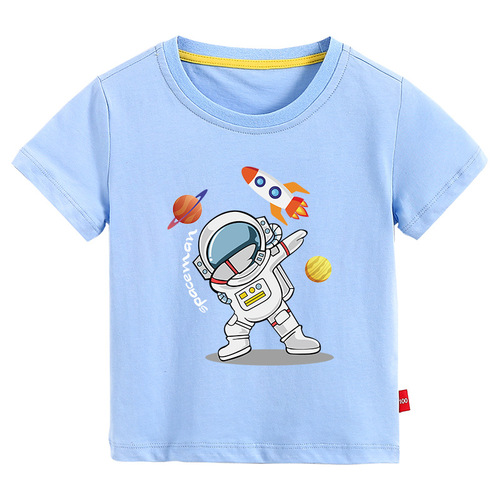 New Arrival  Printed Kids Round Neck T-Shirts Short Sleeve 100% Cotton Toddler Boys T-Shirts
