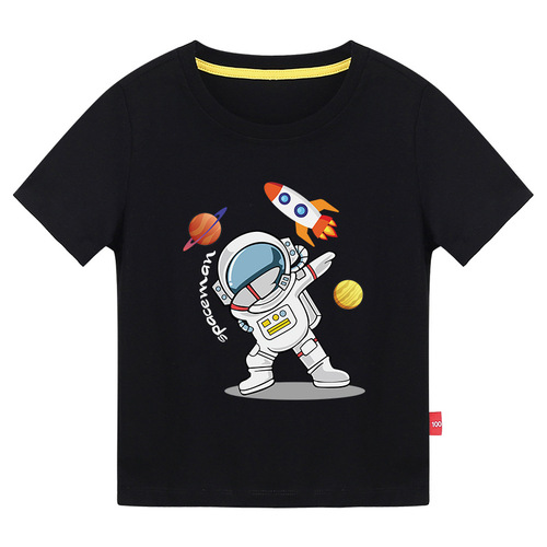 New Arrival  Printed Kids Round Neck T-Shirts Short Sleeve 100% Cotton Toddler Boys T-Shirts