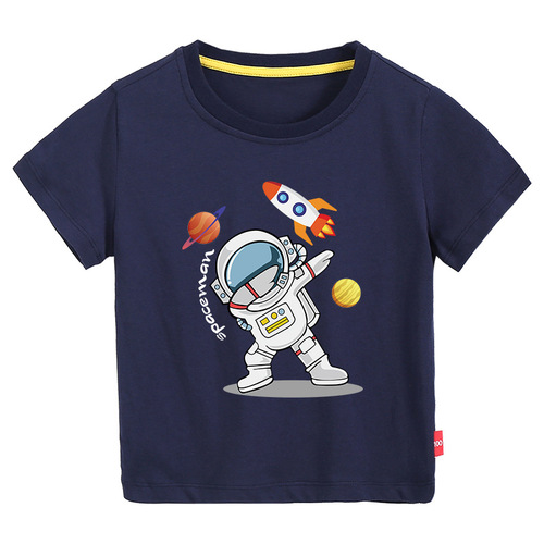 New Arrival  Printed Kids Round Neck T-Shirts Short Sleeve 100% Cotton Toddler Boys T-Shirts