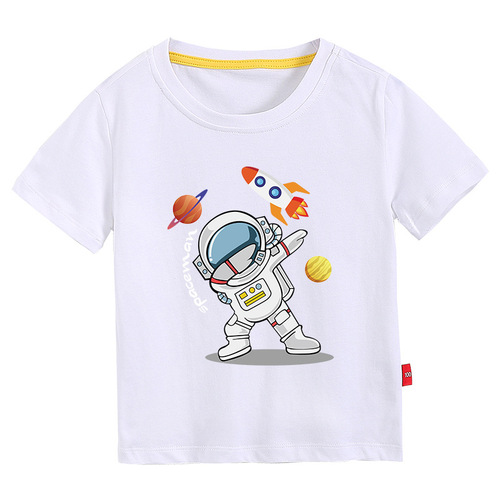 New Arrival  Printed Kids Round Neck T-Shirts Short Sleeve 100% Cotton Toddler Boys T-Shirts