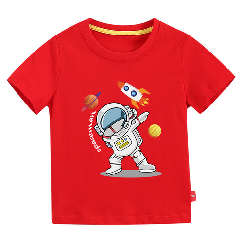 New Arrival  Printed Kids Round Neck T-Shirts Short Sleeve 100% Cotton Toddler Boys T-Shirts