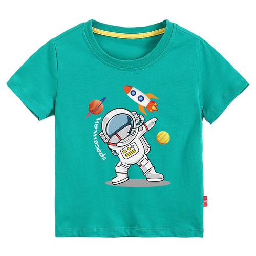 New Arrival  Printed Kids Round Neck T-Shirts Short Sleeve 100% Cotton Toddler Boys T-Shirts