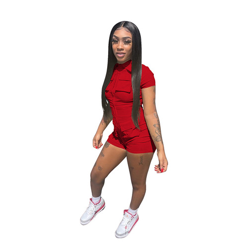 2023 Summer Hot Fashion plus size playsuits bodysuits Summer Wool Knit Casual One-piece Shorts Women Jumpsuits And Rompe