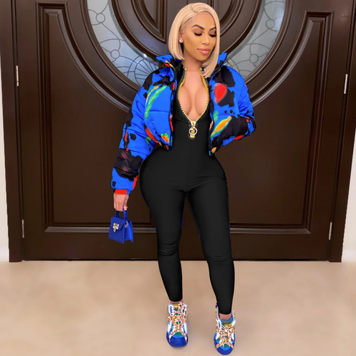 Spring fall women's clothing ladies new one piece bodysuits product  zipper playsuits jogging sports women jumpsuits