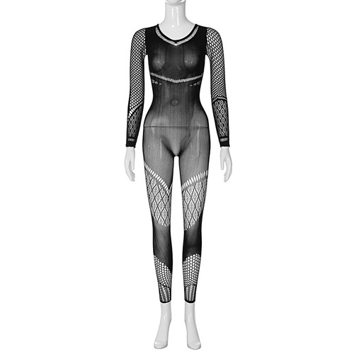 women fitness playsuits rompers bodysuits workout hollow out splicing long sleeve solid color jumpsuit