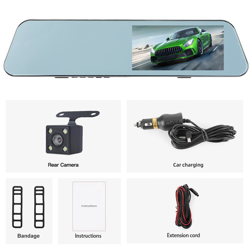 5 Inch touch screen Car Dvr Camera Hd 1080P Car Mirror Video Recorder with Rear View Camera vehicle camera car cam recor