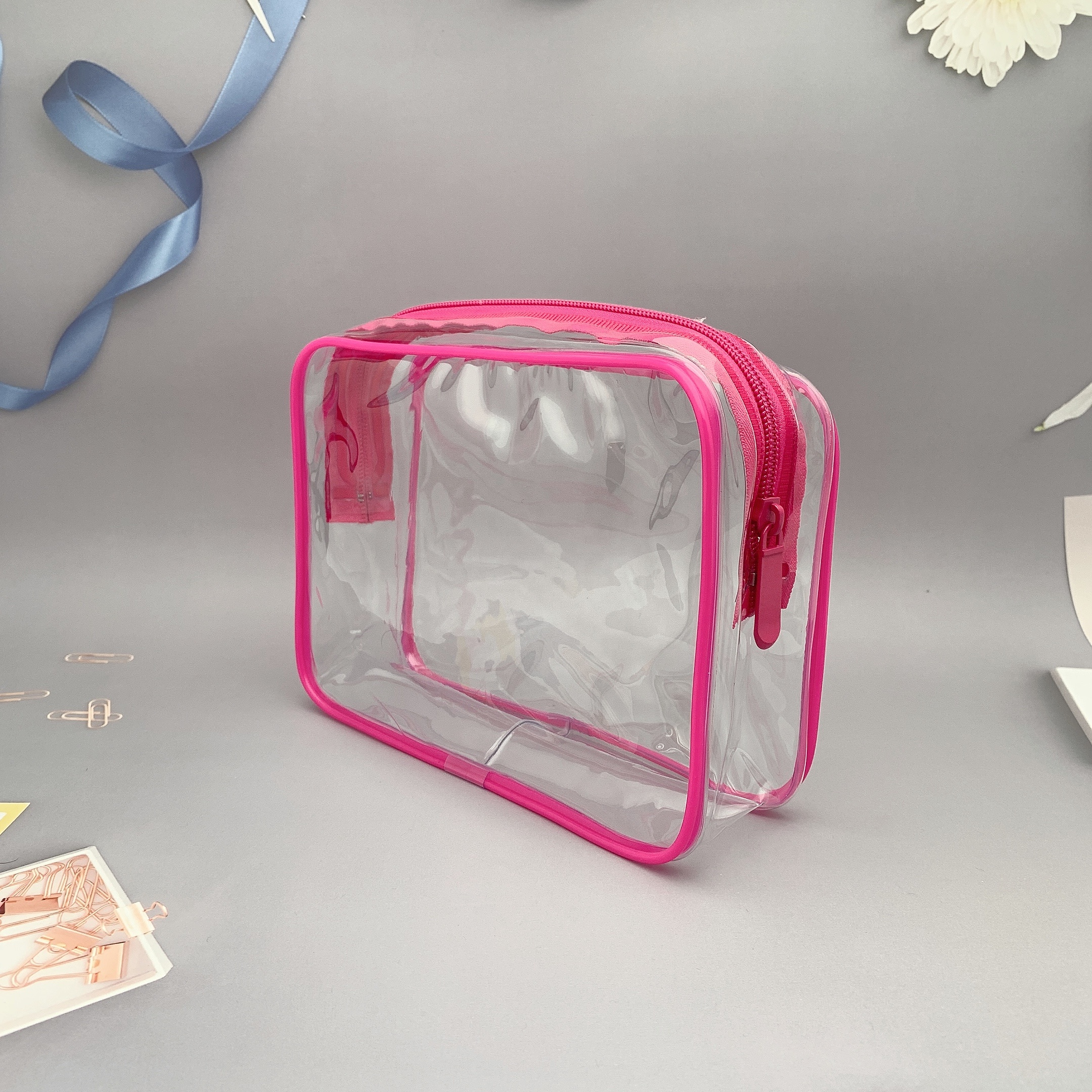     Transparent PVC Cosmetic Bag Women Travel Clear Wash Organizer Pouch