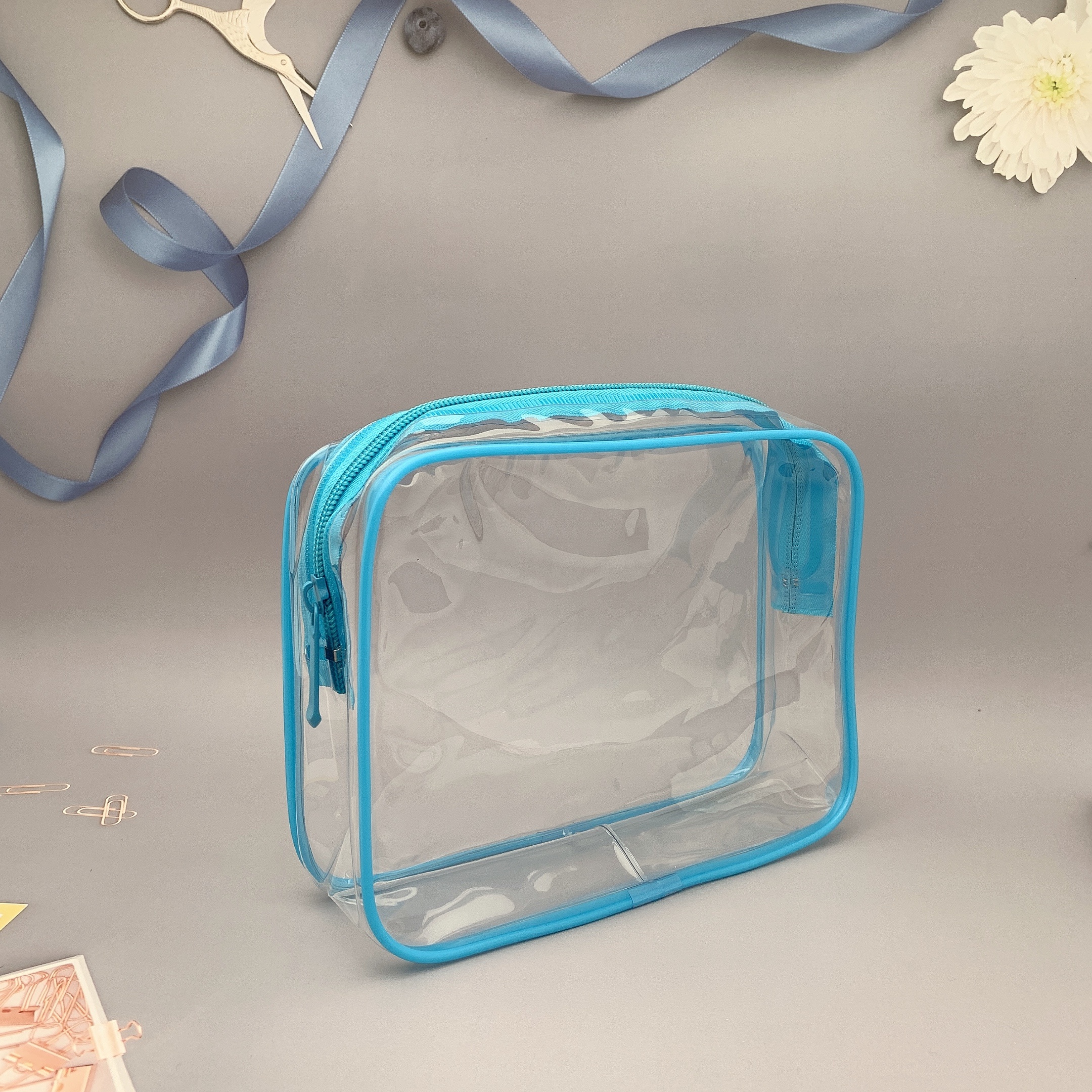     Transparent PVC Cosmetic Bag Women Travel Clear Wash Organizer Pouch