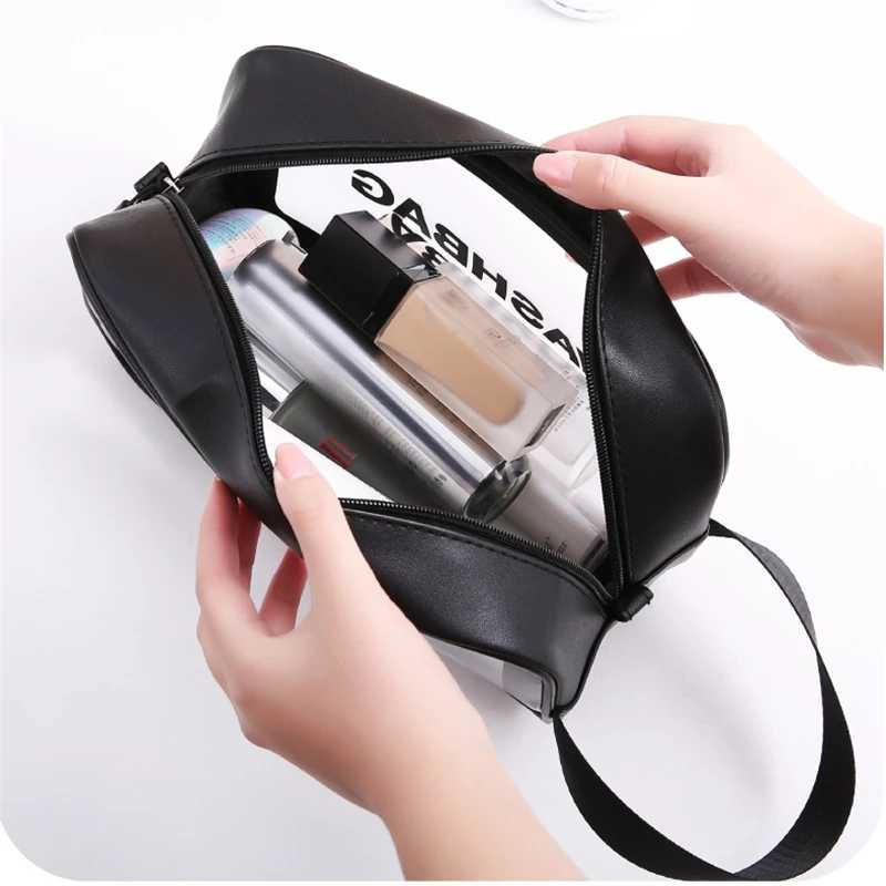 Promotional Black Wash Bags with   Travel Makeup Waterproof PVC Washbag for Men Women