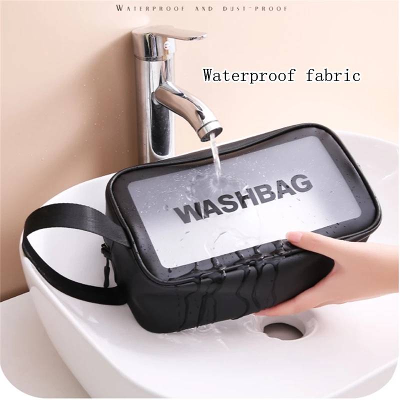 Promotional Black Wash Bags with   Travel Makeup Waterproof PVC Washbag for Men Women