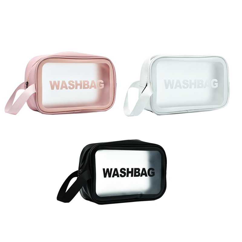 Promotional Black Wash Bags with   Travel Makeup Waterproof PVC Washbag for Men Women