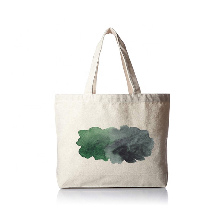 d  Full print cotton canvas handbag Cheap promotional gift bag Multi color reusable water wash shopping bag