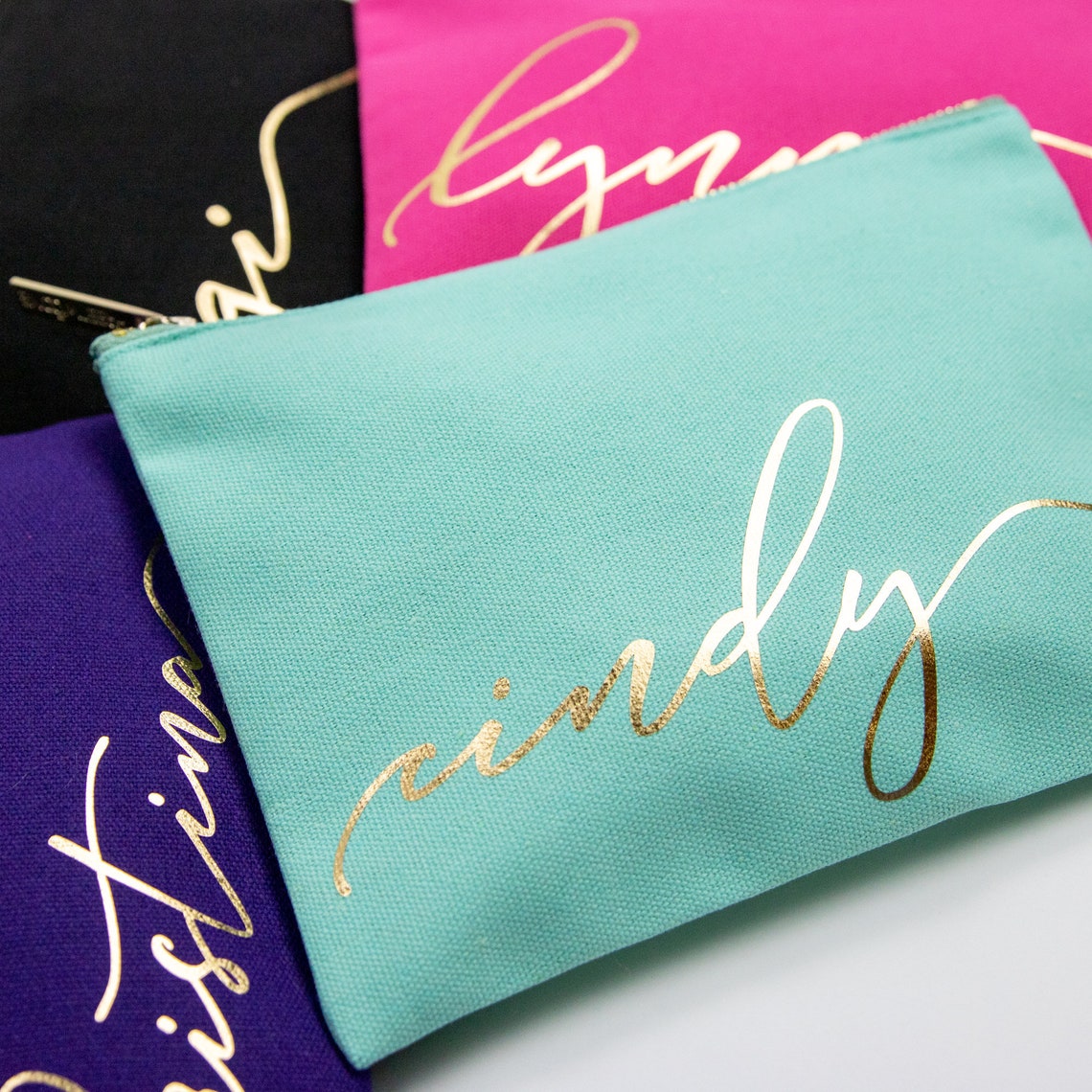 Low MOQ Gift Shop  Blank Plain Cotton Canvas Cosmetic Bag  Cotton Canvas Travel Makeup Bag pouch