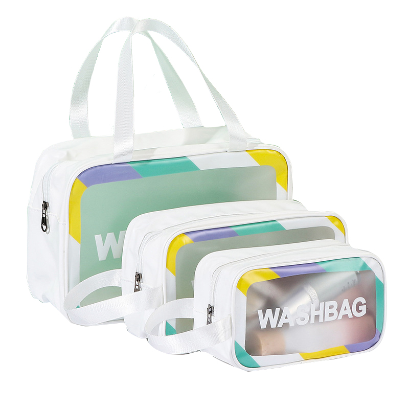   Waterproof Toiletry Bag for Women Travel Ladies Clear Transparent PVC Cosmetic Bag Pouch Pink Makeup Cosmeti