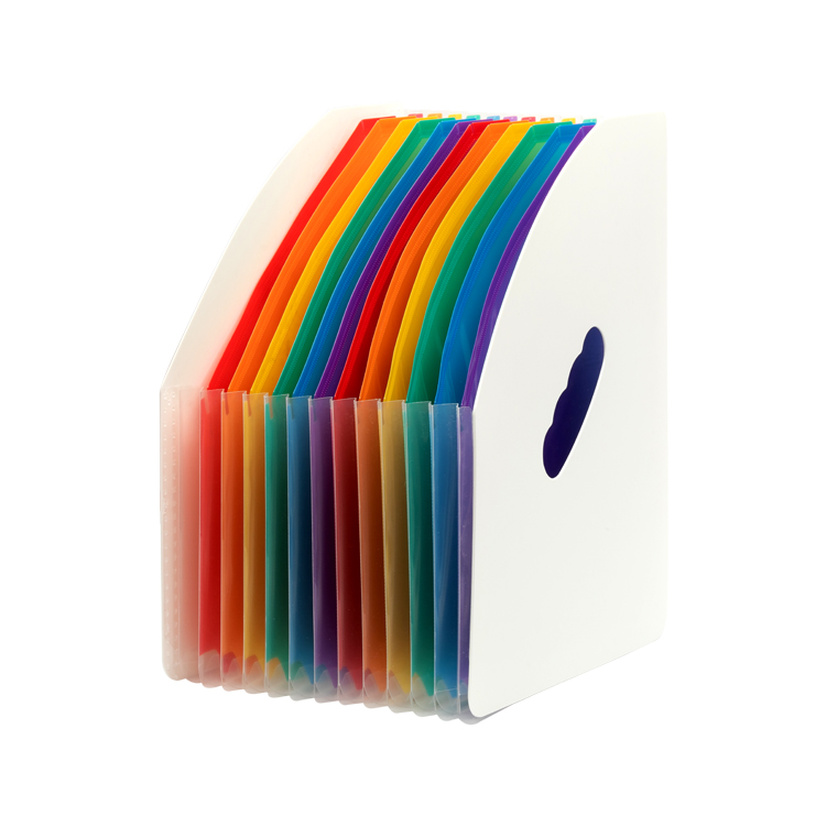 13-Pocket-Expanding-File-Folder-Rainbow-Layers-Colorful-Labels-Lid-Office