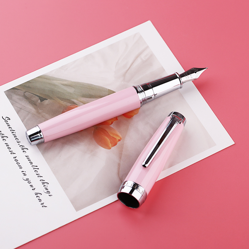 MAJOHN New Moon 3 Adorable Pink Fountain Pen Metal Color Baking Paint Extra Fine Art Nib Student Calligraphy  Pen made i