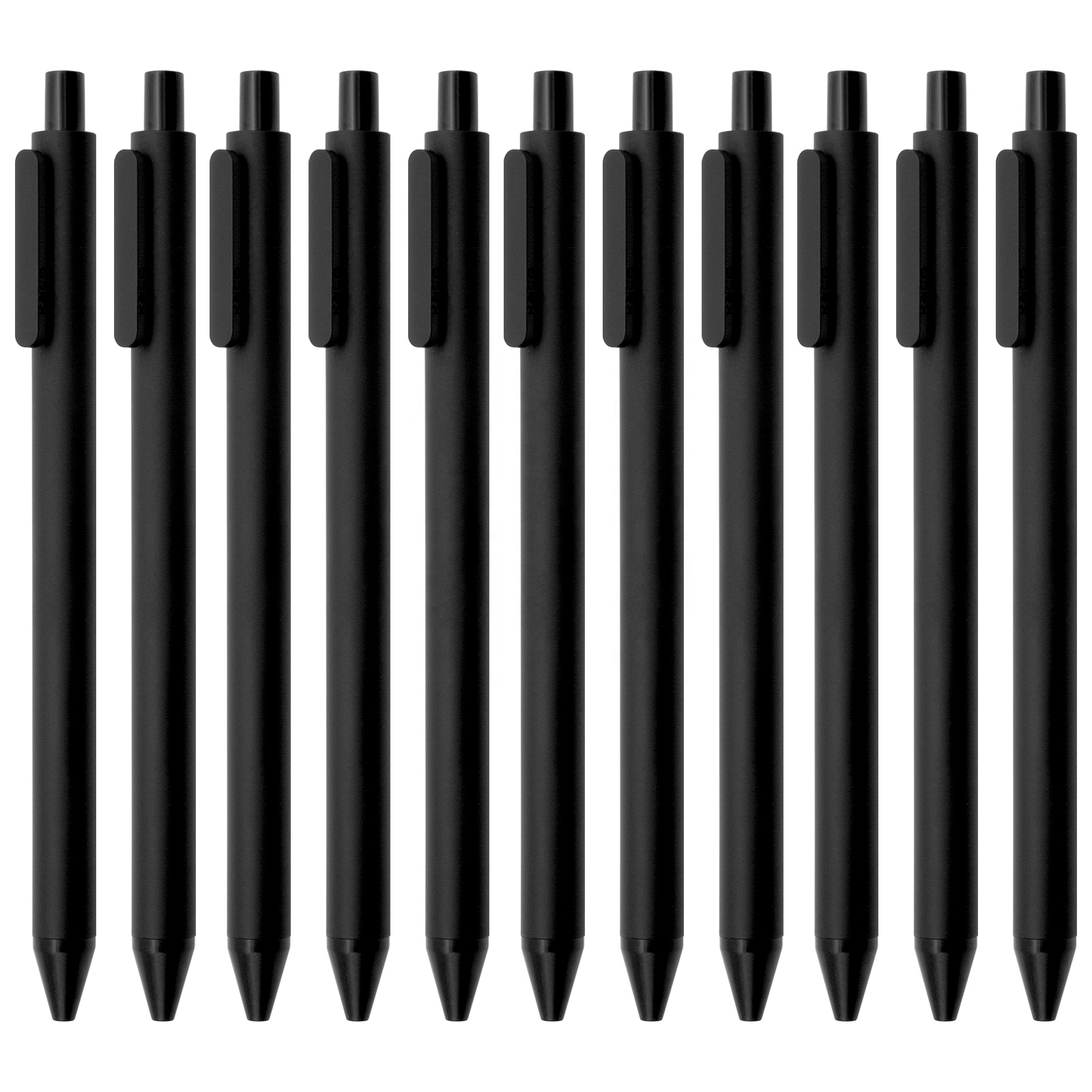KACO PURE Retractable Refillable Gel Ink Pens 0.5mm Fine Point 10 Black Pens Set