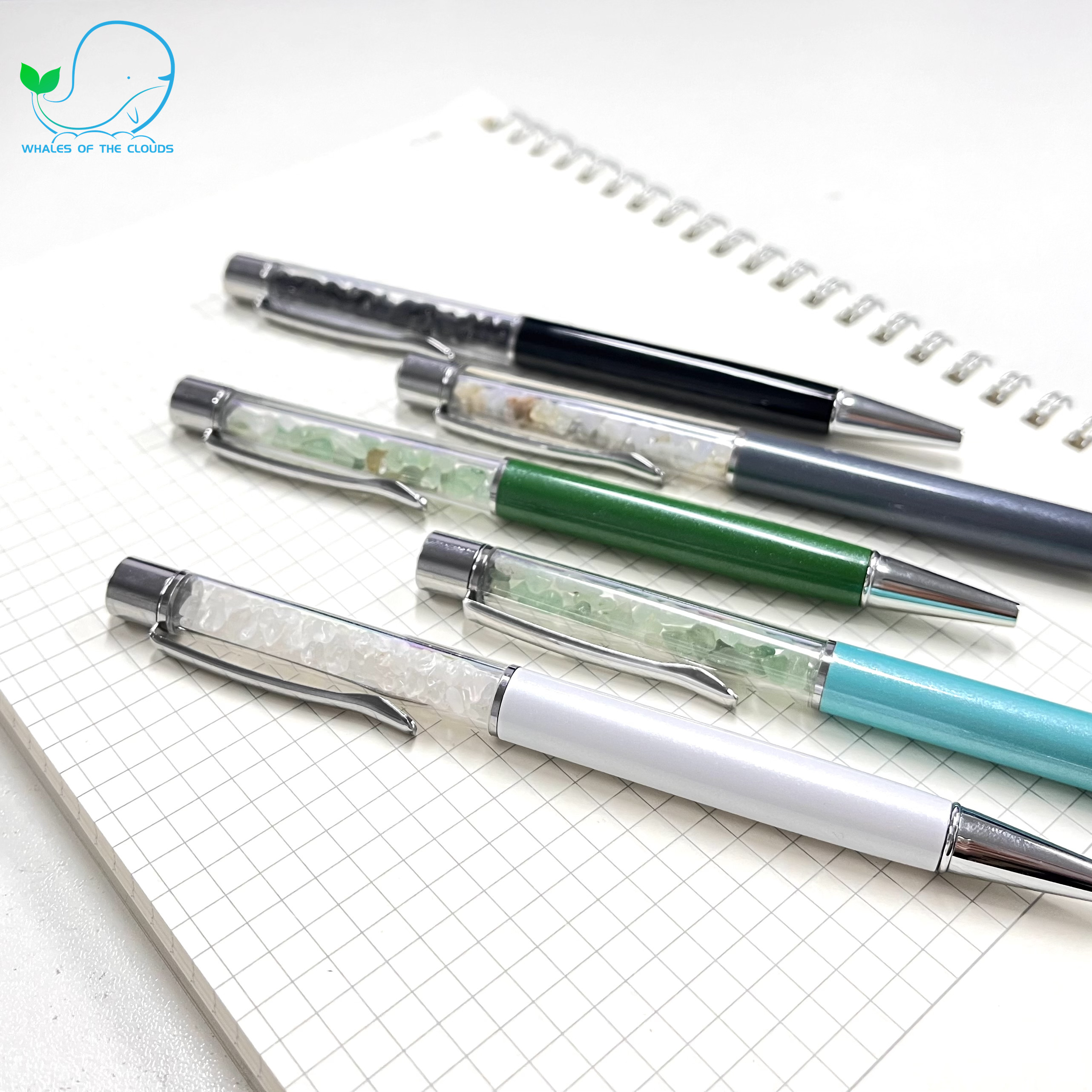Luxury High Quality Diamond Pure Gemstone  Retractable Pen for Festival Gift