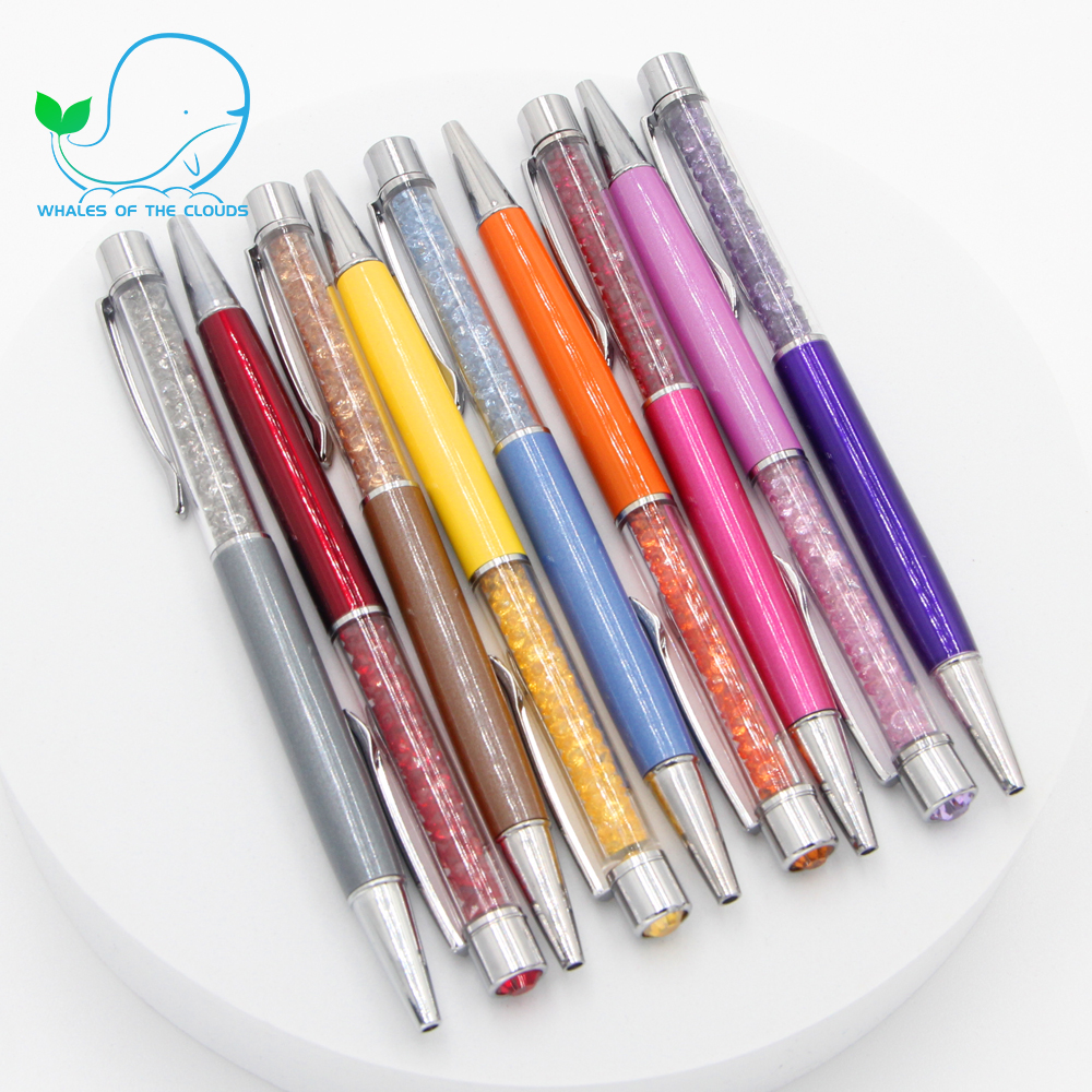 Luxury High Quality Diamond Pure Gemstone  Retractable Pen for Festival Gift