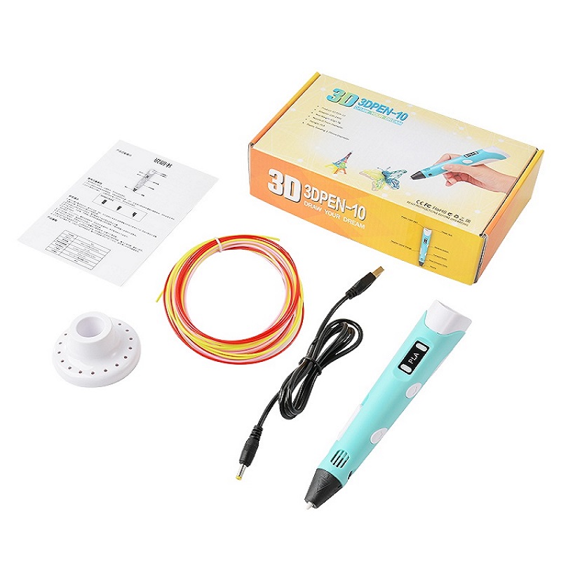 3D P62-2  5V2A  Drawing printing printer pen for kids smart ized ABS adjustable 3d printing pen for kids