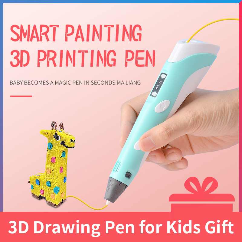 3D P62-2  5V2A  Drawing printing printer pen for kids smart ized ABS adjustable 3d printing pen for kids
