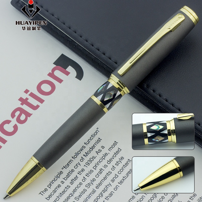 Fashion Style Luxury Beautiful Shell Black Ball Pen for Office School Great Gifts