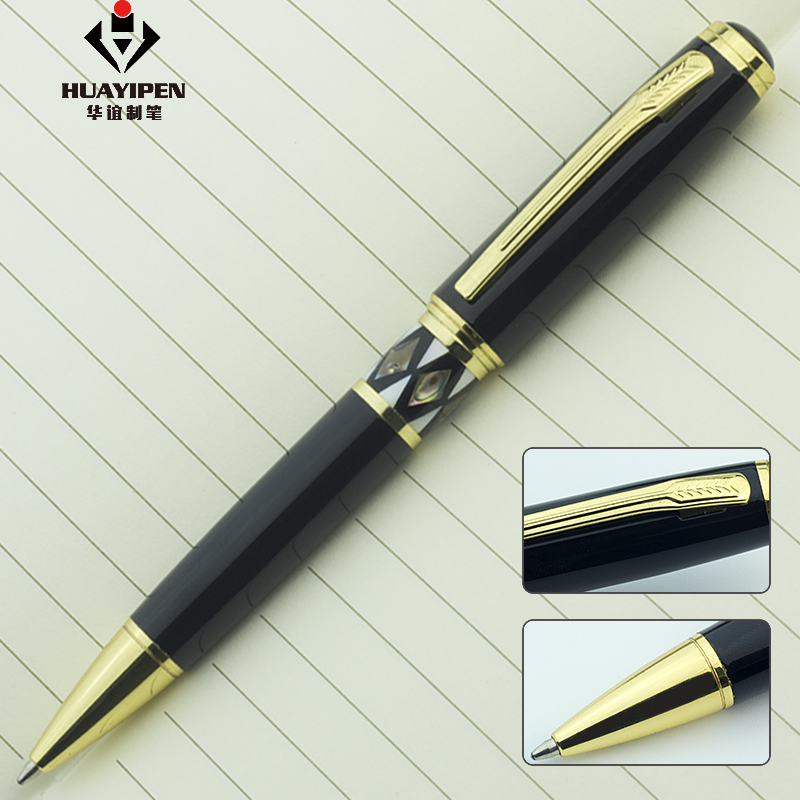 Fashion Style Luxury Beautiful Shell Black Ball Pen for Office School Great Gifts