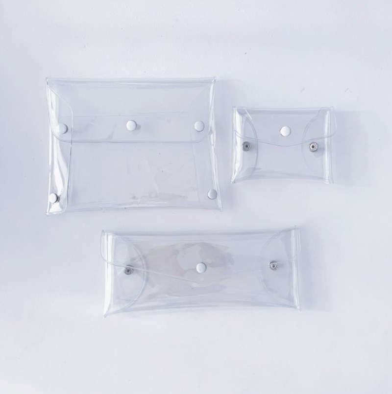 Japan  Korea Clear String Wrapping Plastic transparent PVC Students Sunglasses pencil Pouches Case Pen Gift Cosmetic Bag