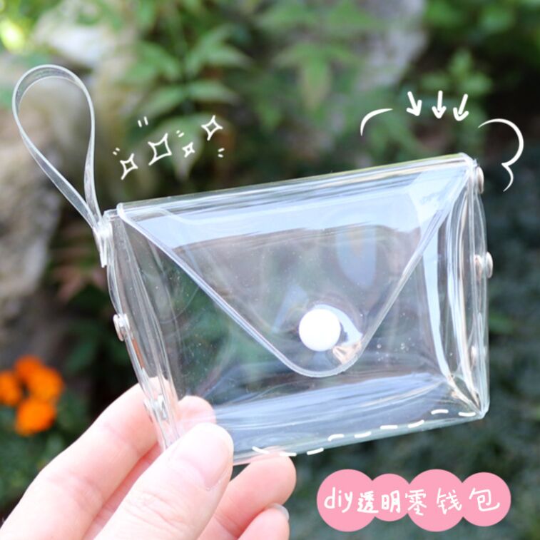 Japan  Korea Clear String Wrapping Plastic transparent PVC Students Sunglasses pencil Pouches Case Pen Gift Cosmetic Bag
