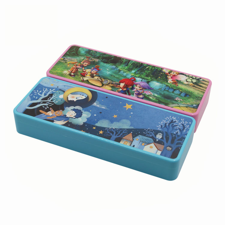 Prosub Cheap Sublimation School Stationery Box Cartoon Folding Plastic Pencil Case
