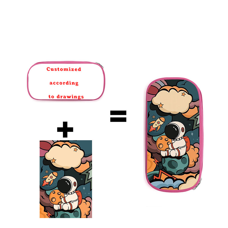 Simple Fashion Stationery Bright Color Pencil Case Pen Holder Makeup Box Zipper Pencil Box Luxury Chalk Bag Digital Prin