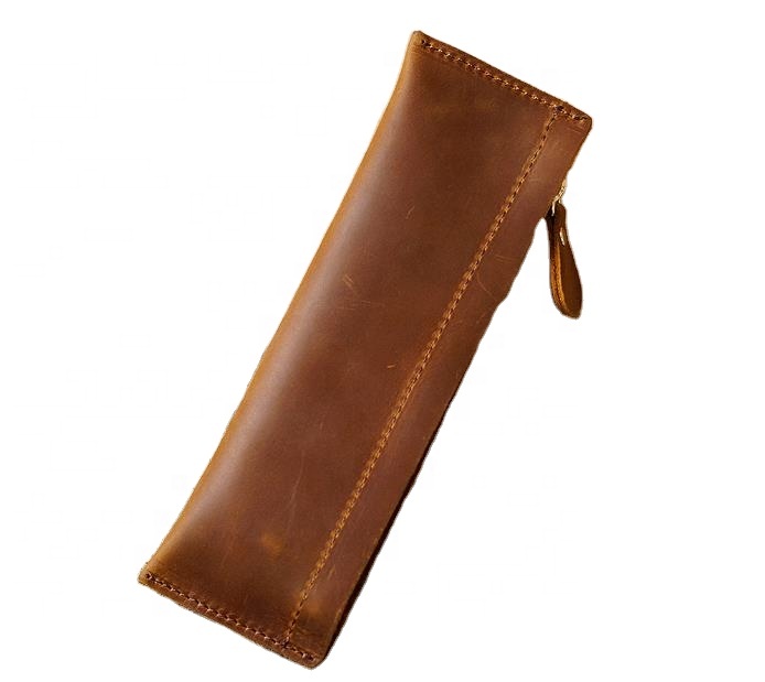 Leather Pen Case Holder Handmade Fountain Pencil Pouch Soft Pen leather Sleeve