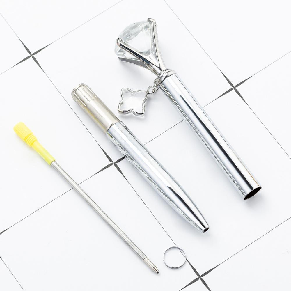 New Styles Fashion Writing Gift With Four-leaf Clover Pendant Promotion Elegant Crystal Metal Ballpoint Pen