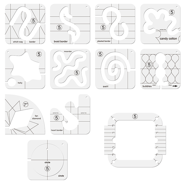 13 Styles Plastic Sewing Patchwork Ruler Fast Drawing Template Hollow Model Quilting Tools Measure Template Metric Ruler