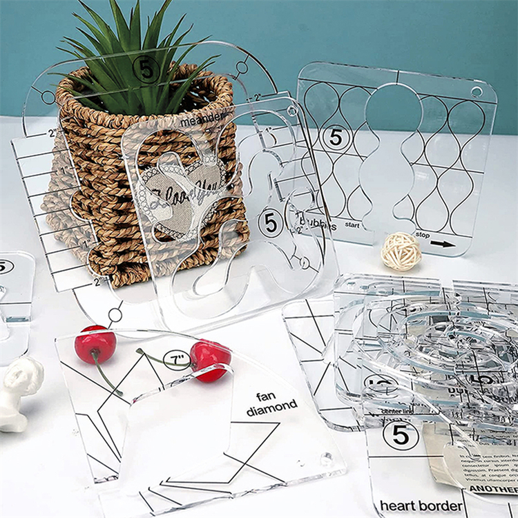 13 Styles Plastic Sewing Patchwork Ruler Fast Drawing Template Hollow Model Quilting Tools Measure Template Metric Ruler