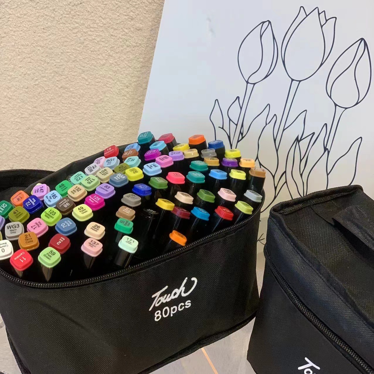 Art Supplies Dual Tip Alcohol Based 80 Colors Marker Pen Art Drawing Set for Sketching