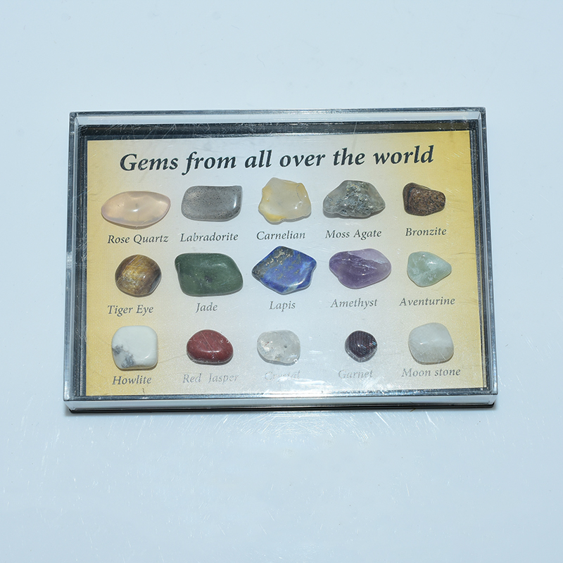 15pcs Irregular Natural Stone Mineral Gemstone Rock Educational Collection Set For Home Decorations