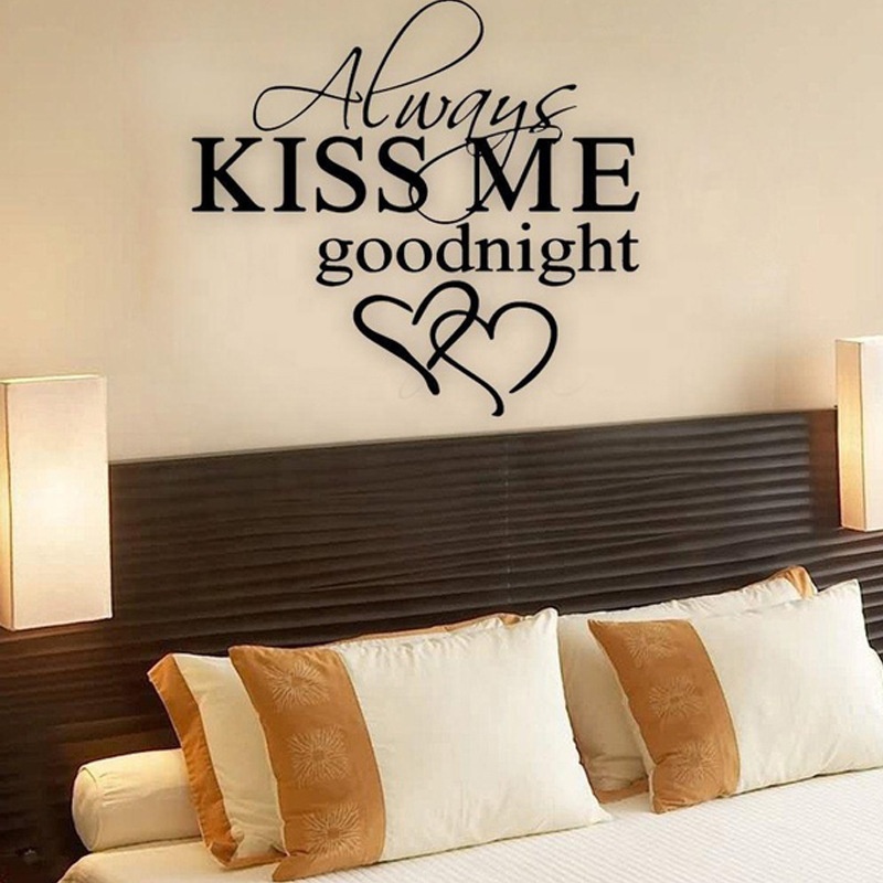 Always kiss me goodnight living room wall sticker