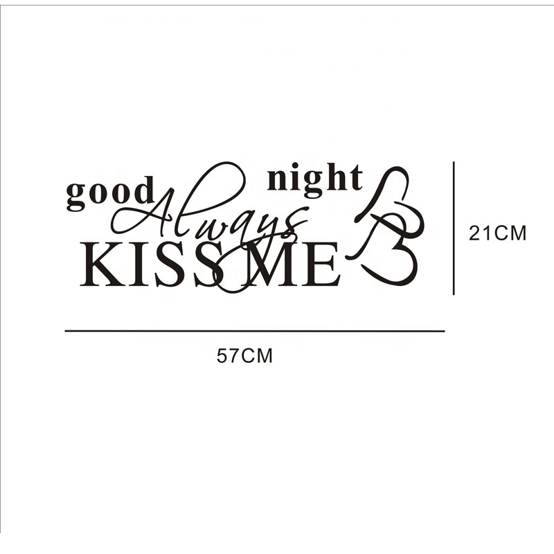 Always kiss me goodnight living room wall sticker