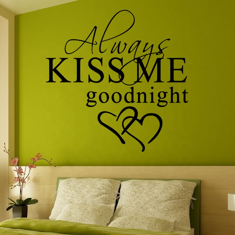 Always kiss me goodnight living room wall sticker