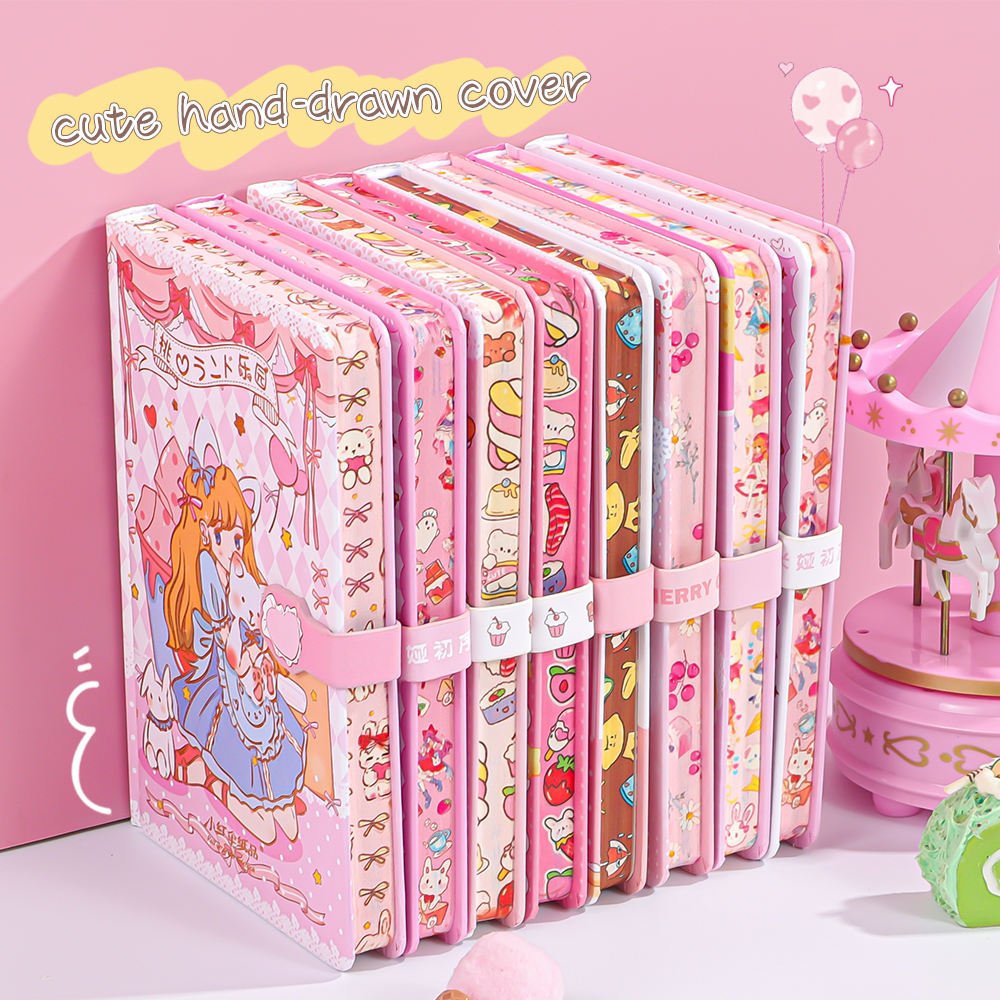 Cartoon Notebook Kawaii Girl Note Book Diary Journal Magnetic cute Notebook