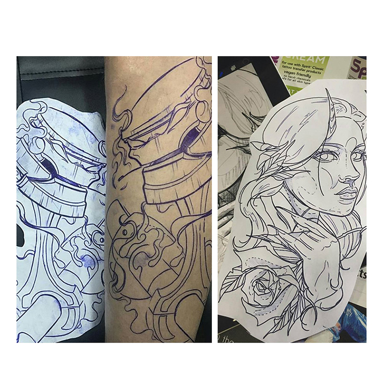 High Quality 4 Layers 100 Sheets Per Box A4 Size Transfer Paper Tattoo Thermal Stencil Carbon Copier Paper For Tattoo Ar