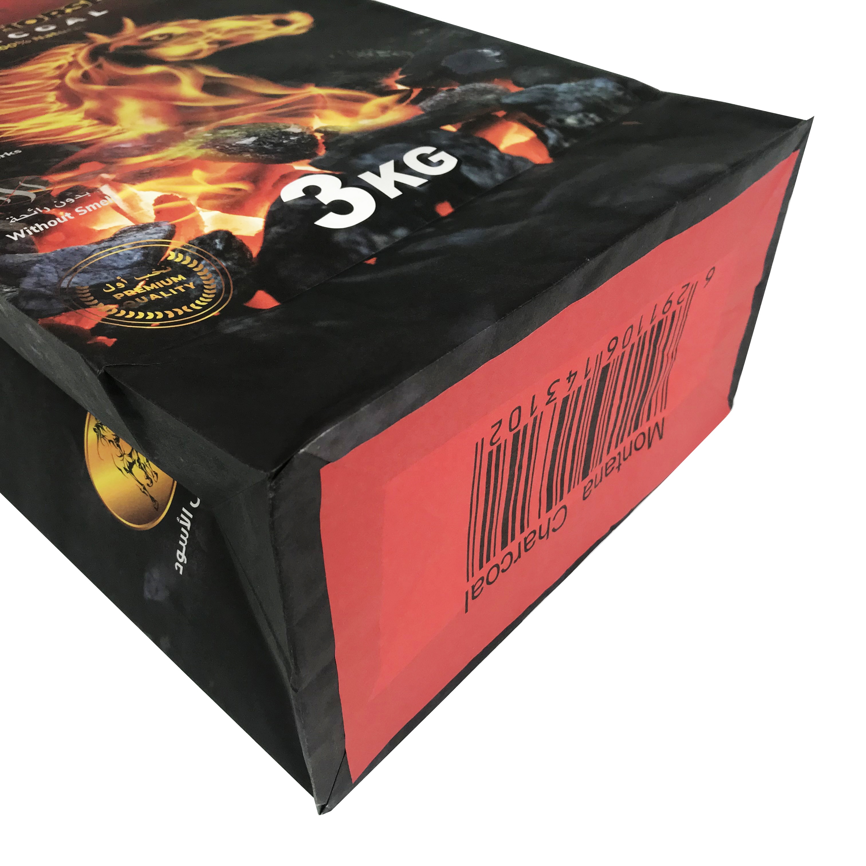 kraft paper 1kg 3kg 5kg 7kg 10kg 25kg charcoal packaging bag paper bbq charcoal carbon natural wood lump packing