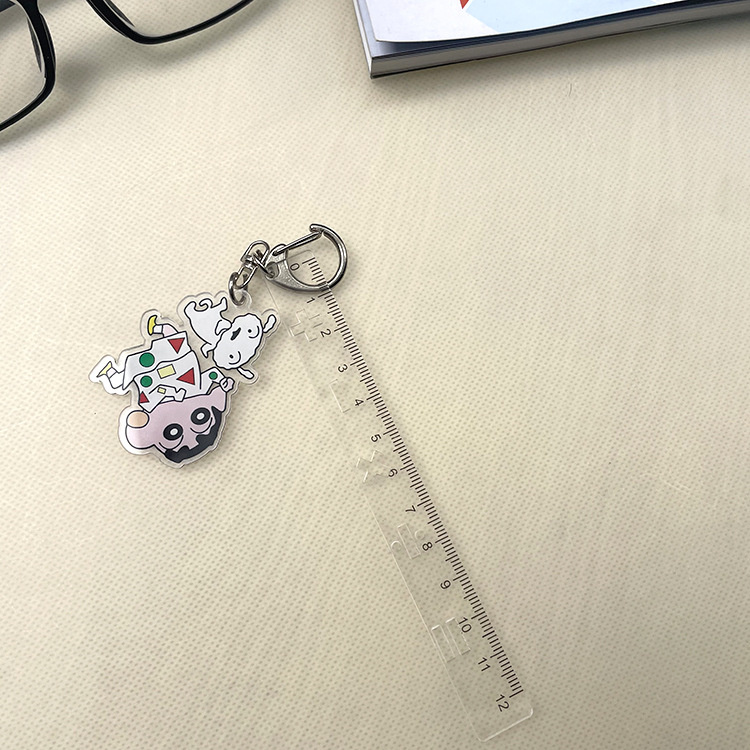 Charms Cartoon  printed cute Japan Anime Crayon Shin-chan Acrylic Keychain Pendants keyring Accessories