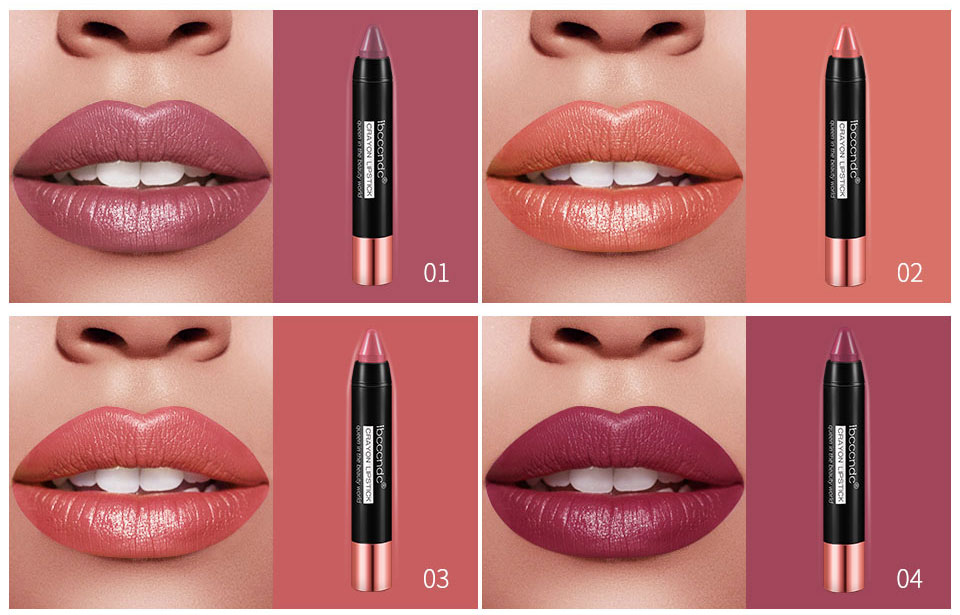 Brand Crayon Design Matte Lipstick Long Lasting Nude Lip Stick Waterproof Easy to Wear Matt Lips Batom Makeup