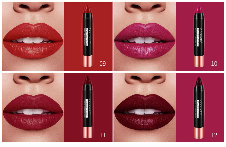 Brand Crayon Design Matte Lipstick Long Lasting Nude Lip Stick Waterproof Easy to Wear Matt Lips Batom Makeup