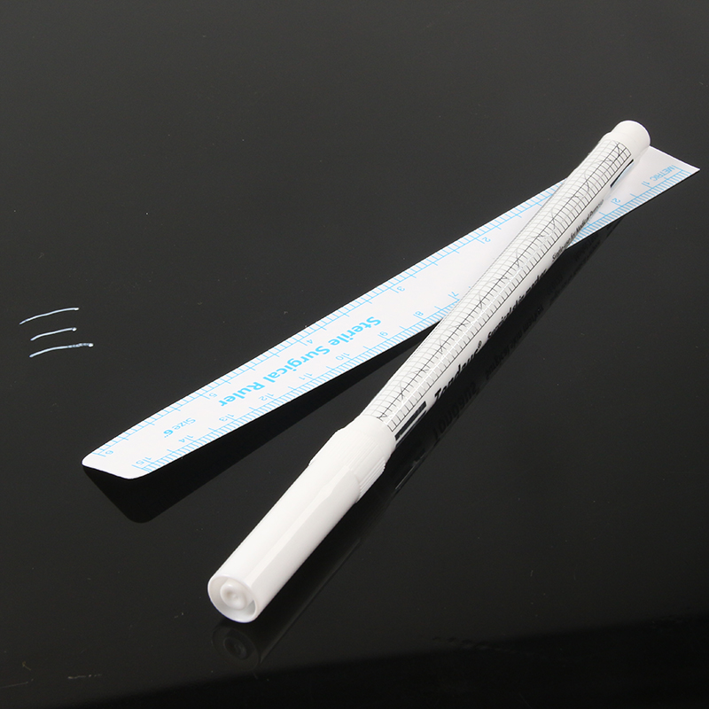 permanent makeup microblading supplies medical tattoo marker pen surgical skin marker pen with ruler